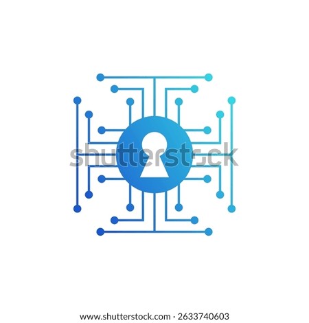 AI Security System Logo Biometric Circuit Logo