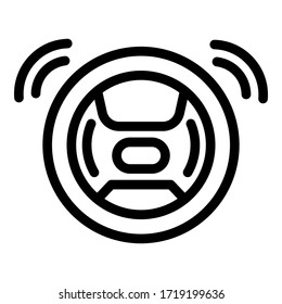 Ai self steering wheel icon. Outline ai self steering wheel vector icon for web design isolated on white background