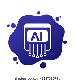 AI service icon, artificial intelligence technologies