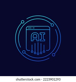 AI service icon, linear design