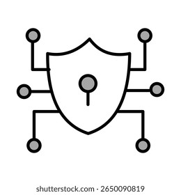 AI Shield Editable Stroke Icon