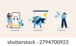 AI shopping assistant set with wishlist management, personalized product recommendations, and AI-powered review analysis. Smart e-commerce and online shopping.