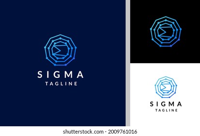 Ai Sigma Brain Logo Design Template