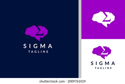 Ai Sigma Brain Logo Design Template
