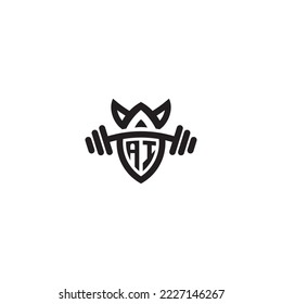 AI simple line fitness gym concept in high quality professional design that will print well across any print media
