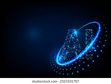 ai small circle light surround ai abstract background idea background hi tech super concept ai energy