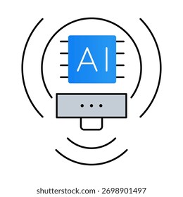 AI Smart – Smart, AI-Powered Solutions for Enhanced Automation and Decision Making. Vector icons.