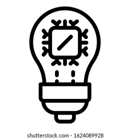 Ai smart bulb icon. Outline ai smart bulb vector icon for web design isolated on white background