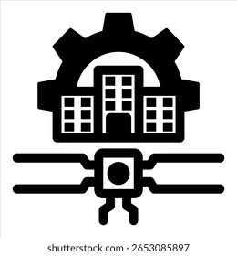 Concepto de ciudad inteligente AI Negro Icon Ilustración vectorial