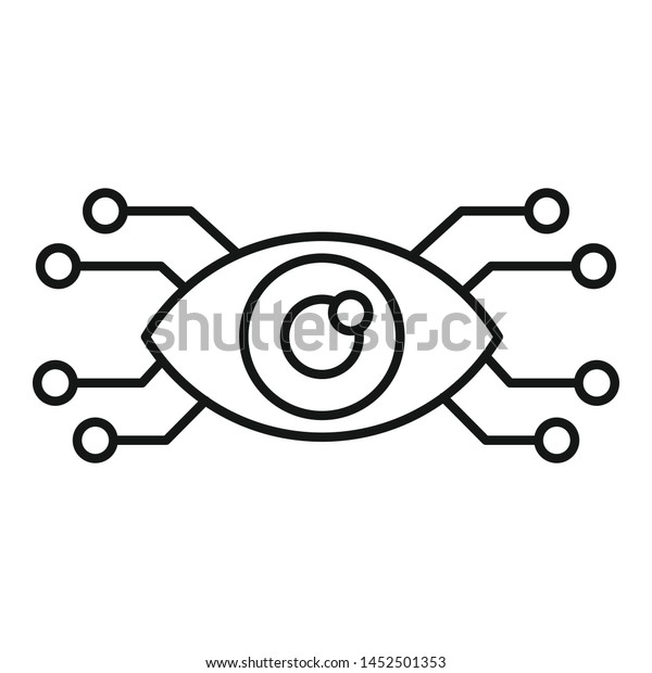 Ai smart eye icon. Outline\
ai smart eye vector icon for web design isolated on white\
background