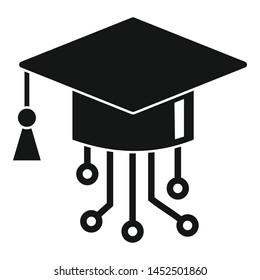 Ai smart graduate hat icon. Simple illustration of ai smart graduate hat vector icon for web design isolated on white background