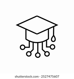 Vector de signo de ícono de graduado inteligente Ai