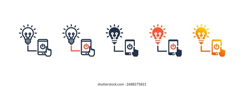 Ai Smart Lighting Icon Set mehrere Stil Sammlung