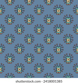 AI Smart Phone Device vector concept colored modern Seamless Pattern