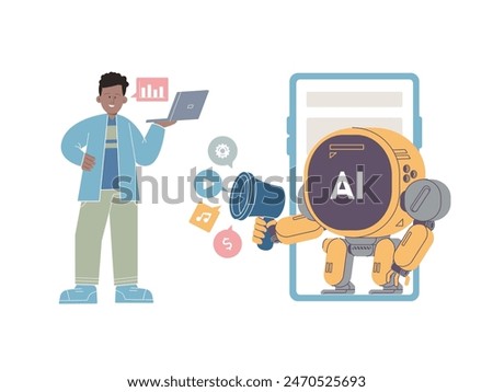 AI in social media artificial intelligence automated interaction chat bot mobile for marketing 