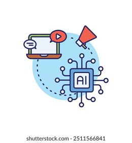 Icono de Vector de IA en redes sociales listo para usar Ilustración vectorial