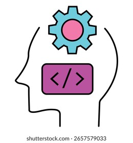 AI Software Agent Development Vector Icon Illustration