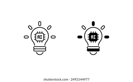 Ai Solution Icon Design mit weißem Hintergrund Stock Illustration