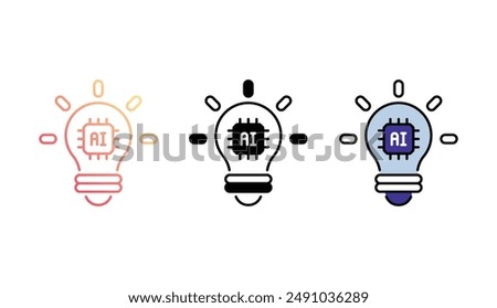 Ai Solution icon design with white background stock illustration