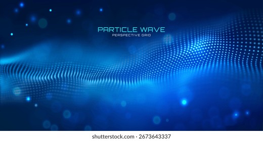AI sound wave with music data background and abstract vector light effects. Digital equalizer lines in blue neon for futuristic audio concepts. Neural pulse patterns or frequency spectrums for tech.
