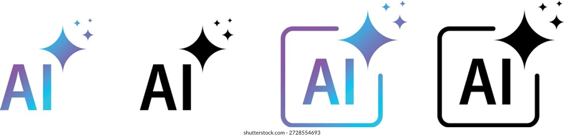 AI Spark Icon Artificial Intelligence Logo for Machine Learning, Image Text Generation