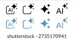 AI Sparkle Gradient Icon Vector Artificial Intelligence Star Symbol