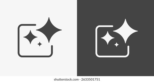 Ai sparkle or stars button icons. Artificial intelligence. Vector iluustration