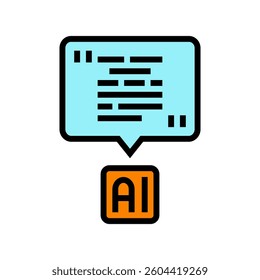 ai speech bubble social robotics color icon vector. ai speech bubble social robotics sign. isolated symbol illustration