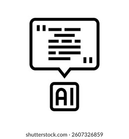 ai speech bubble social robotics line icon vector. ai speech bubble social robotics sign. isolated contour symbol black illustration