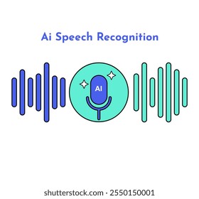 Ícone de Reconhecimento de Fala do AI. Ícone Inteligência Artificial na Educação. Ilustração do ícone de e-learning. Educação e aprendizagem com IA.