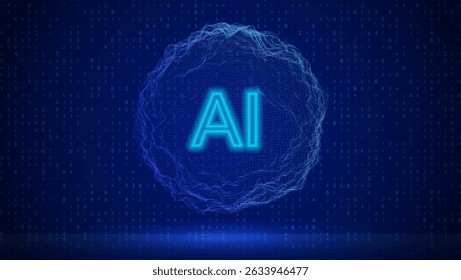Fundo Da Esfera Ai. Abstract 3d Tech Bg Para Inteligência Artificial E Conceito De Big Data. Internet Globe Com Movimento Cibernético E Design Geométrico. Fundo Azul E Roxo Da Esfera Ai.