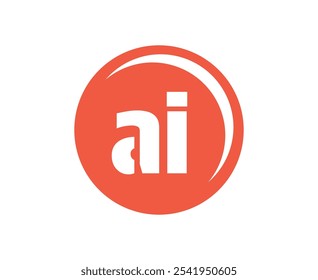 AI sport emblem or team logotype. Ball logo with a combination of Initial letter A and I for balls shop, sports company, training, club badge. Vector illustration.