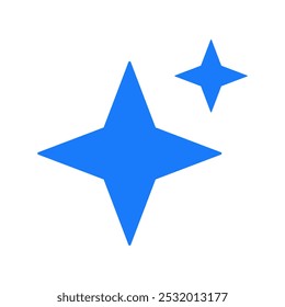 Ai stars blue color isolated decorative icon vector