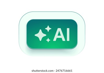 AI stars icon. Artificial intelligence logo. Machine learning. Generate image and text sign. Computer help assistant. Data science. Vector illustration.