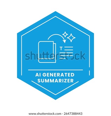 AI Summarizer Vector Icon. Open Book with Text and Arrows. Automated Text Summarization, Content Condensation, AI-Powered Writing Tools, Smart Writing Solutions.