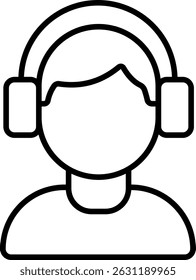 AI Support Operator with Headphones Icon