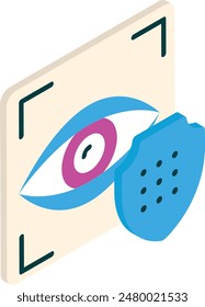 AI surveillance System with motion analysis isometric concept, People Counting face capture cam vector Artificial general intelligence Natural Language Processing sign Deep Learning illustration