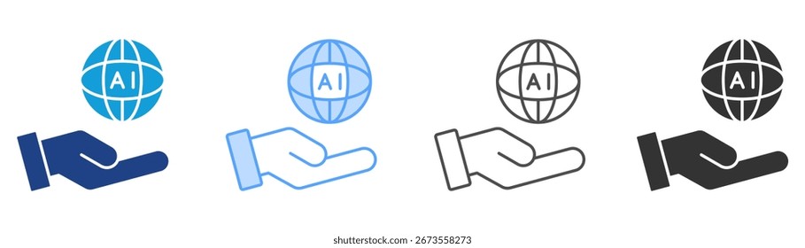 Ai Sustentabilidade Ícone Definir Coleção de Estilos Múltiplos
