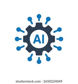 AI System Gear Icon Isolado No Fundo Branco