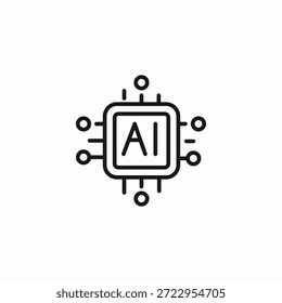 Vector de signo de icono de sistema de IA