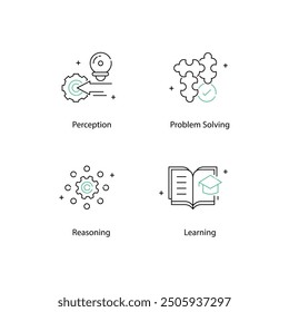 AI Systems and Data Science Icons with Editable Stroke data science, artificial intelligence, machine learning