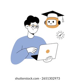 Ai Teaching Modern illustrations. Eps 10 file on transparent background