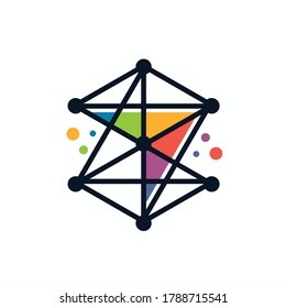 AI tech icon design template logo illustration