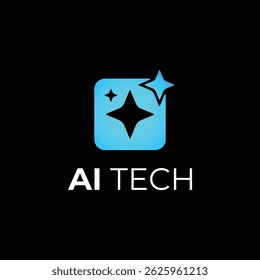 Diseño de logotipo de AI Tech, Diseño de logotipo de tecnología, Plantilla de diseño de inteligencia artificial