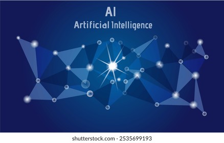Ai tech dados de fundo do polígono, circuito inteligência artificial, efeito origami 