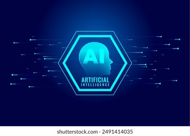 AI tech web cyber research concept wallpaper design vector