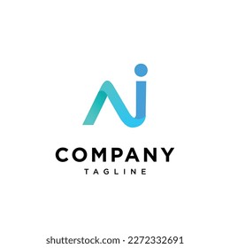 AI techno icon logo template
