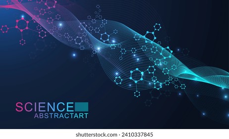 AI technology abstract background. AI generative art creative banner concept in the digital style. High tech poster with place for text. Futuristic design element