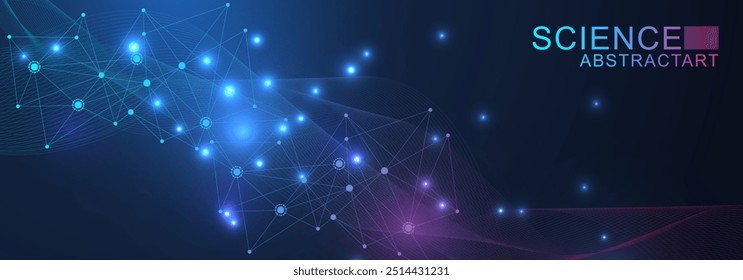 Plano de fundo abstrato da tecnologia de IA. AI arte generativa criativo banner conceito no estilo digital. Cartaz de alta tecnologia com espaço para texto. Elemento de projeto futurista.