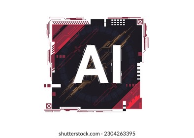 AI technology abstract background.  High tech poster with place for text. Futuristic design element. Vector eps 10